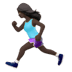 🏃🏿‍♀️ woman running: dark skin tone display on Apple